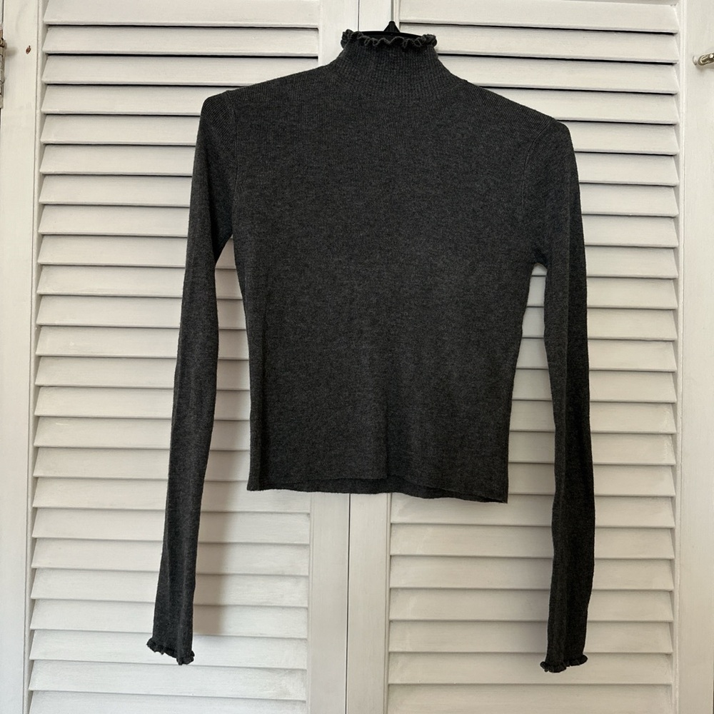 ZARA Ruffle Knit Turtleneck
